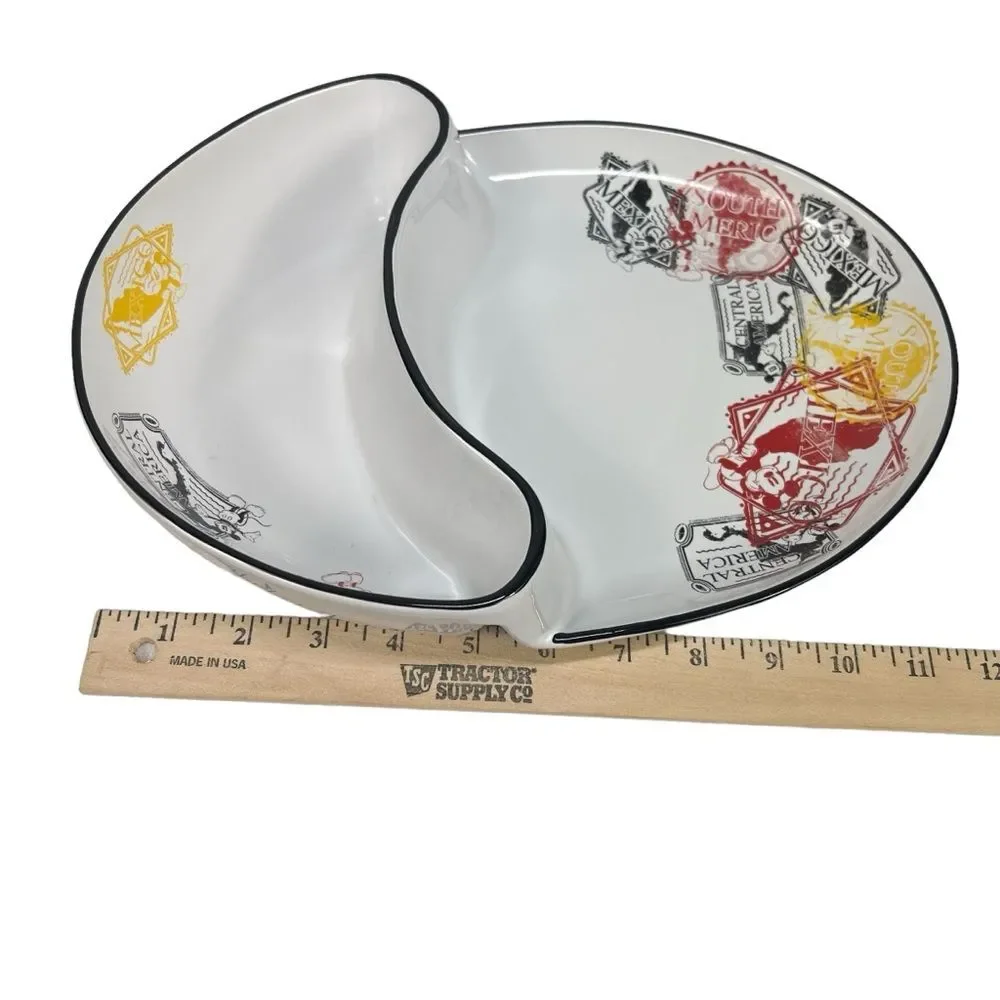 Vintage Disney Parks Mickey Mouse Central America Ceramic Chips and Dip